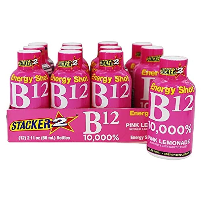 Stacker 2 Pink Lemonade B12 Energy Shot, 2oz (12 Pack) - Image 1