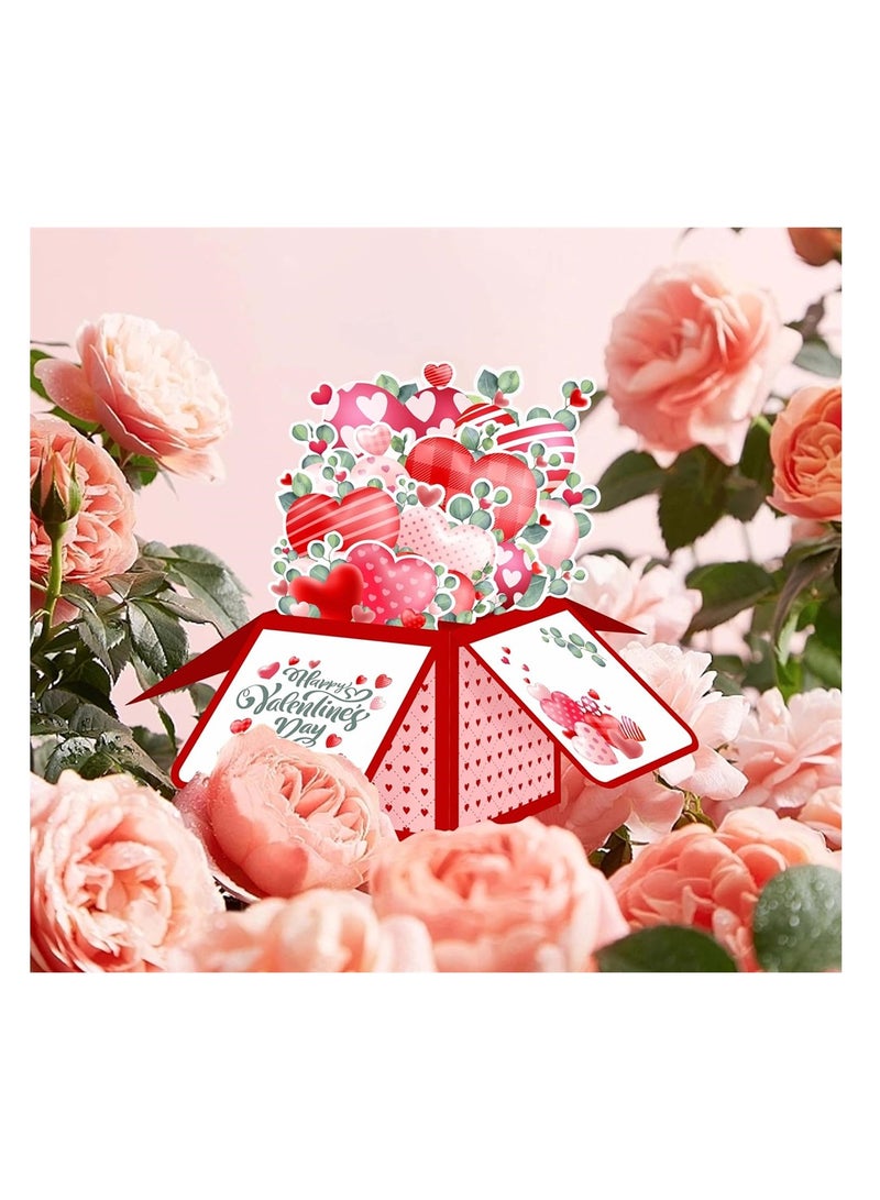 Generic 3D Pop Up Card, Bouquet Card, Romantic Watercolor Roses Flower Bouquet with Note Card and Envelope, Great for Gift  - Image 2