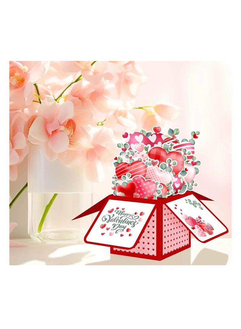 Generic 3D Pop Up Card, Bouquet Card, Romantic Watercolor Roses Flower Bouquet with Note Card and Envelope, Great for Gift  - Image 3