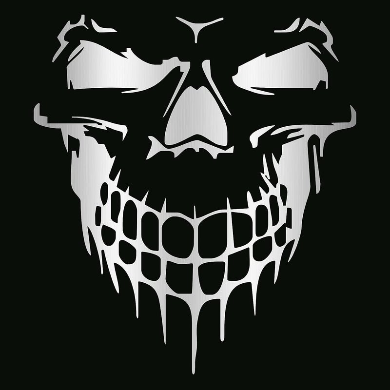 HungMieh 3D Skull Stickers and Decals for Car Windows, Doors, and Trucks - Laser Bumper Signs for Car Styling and Decor - Brushed Silver, 6.97" - Image 3