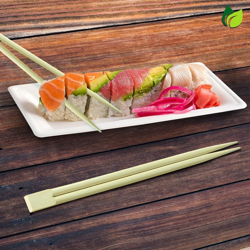 UNIFY EcoHomes 8 inch 100 Pairs Natural Bamboo Chopsticks for Sushi Noodles Fried Rice Asian Dishes 19 cm Long EcoFriendly Biodegradable Disposable Utensils - Image 3