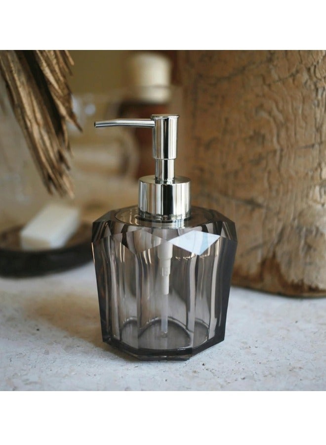 Happy Home Acrylic Soap Dispenser Pump for Bathroom and Kitchen, Refillable Hand Washing (210ml - Black) Anti-break - Image 2