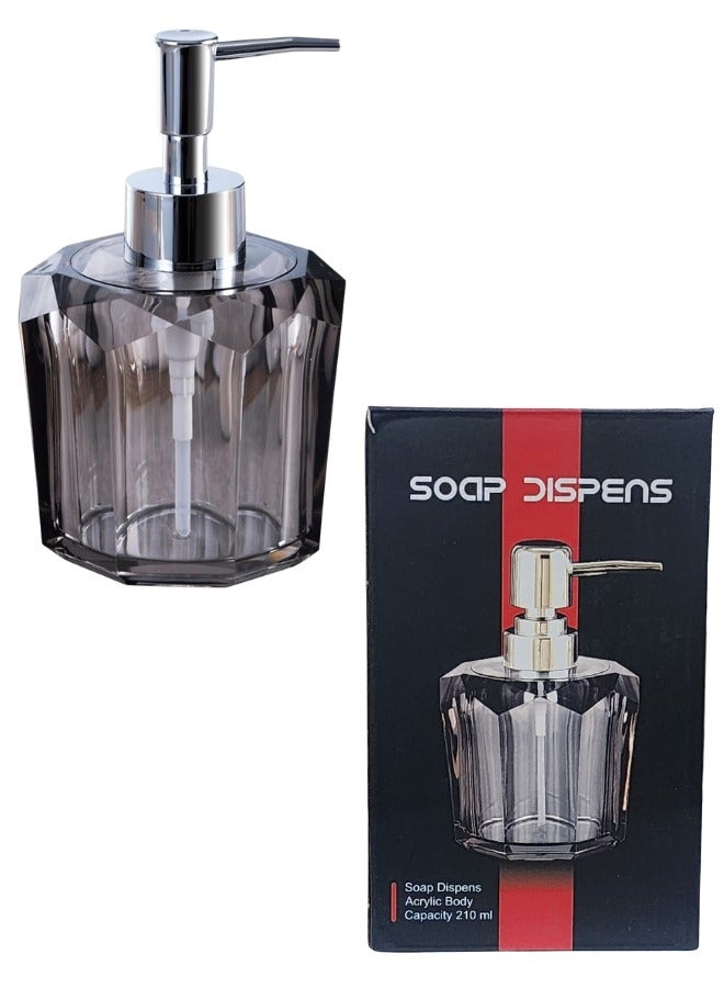 Happy Home Acrylic Soap Dispenser Pump for Bathroom and Kitchen, Refillable Hand Washing (210ml - Black) Anti-break - Image 4