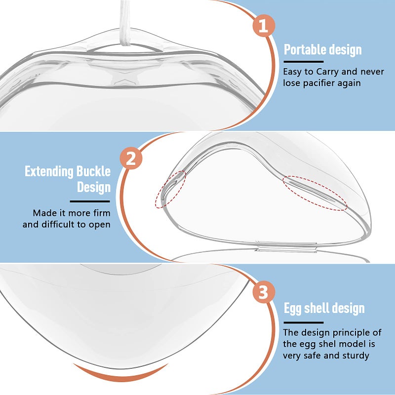 Smlpuame Pacifier Case,4 Pack BPA Free Pacifier Holder Case,Transparent Container Box for Baby Binkyï¼ˆNot Included),Essential Pacifier Accessories,Alway Keep Paci Clean,Easy to Clean(Transparent) - Image 3