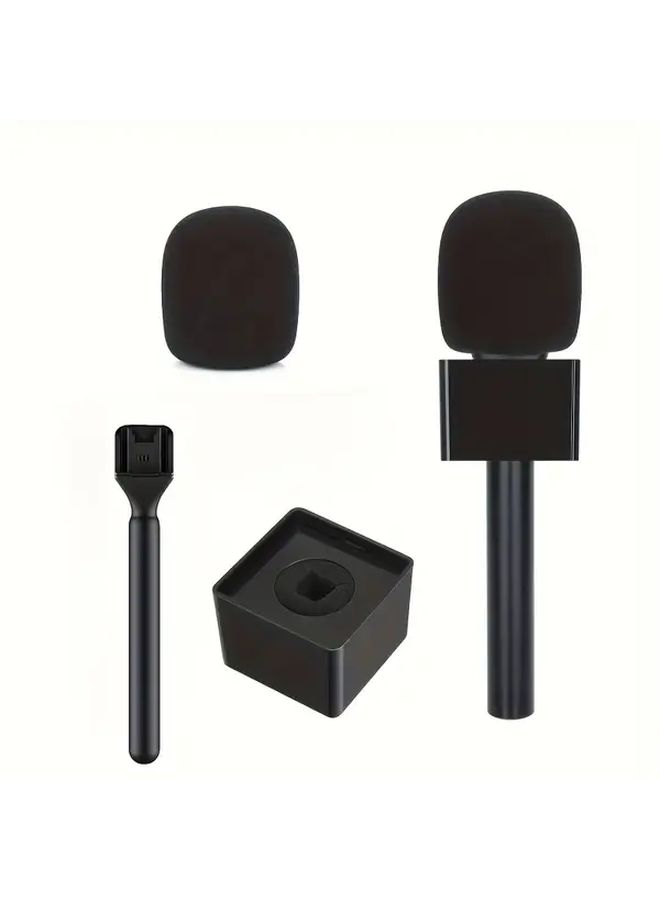 Wireless Microphone Adapter Set with Handheld Stick Sponge Cover and Microphone Flag - Image 1