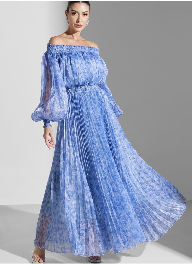 Iyra Balloon Sleeve Ruched Detail Dress  - Image 1