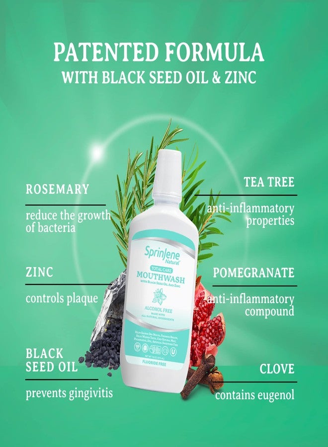 سبرين جين غسول الفم سبرينجين الخالي من الفلورايد والكحول، لنَفَسٍ منعش، ولصحة اللثة، وتبييض الأسنان في حالات جفاف الفم، مع زيت حبة البركة والزنك والزيليتول - طبيعي بالكامل، نباتي، خالٍ من الغلوتين، كوشير، حلال، خالٍ من كبريتات لوريل الصوديوم، وغير سام. - Image 4