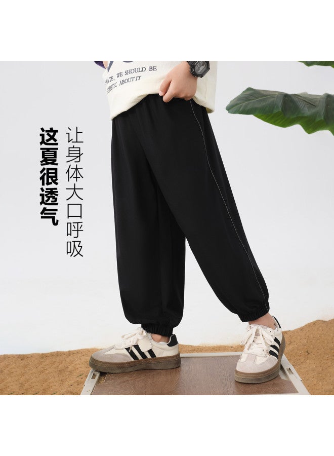 Zuoxi Boys' Pants Summer Thin Breathable Large Kids Loose Fit Sports Casual Long Pants Stylish Children Mosquito-proof Trendy Trousers - Image 3