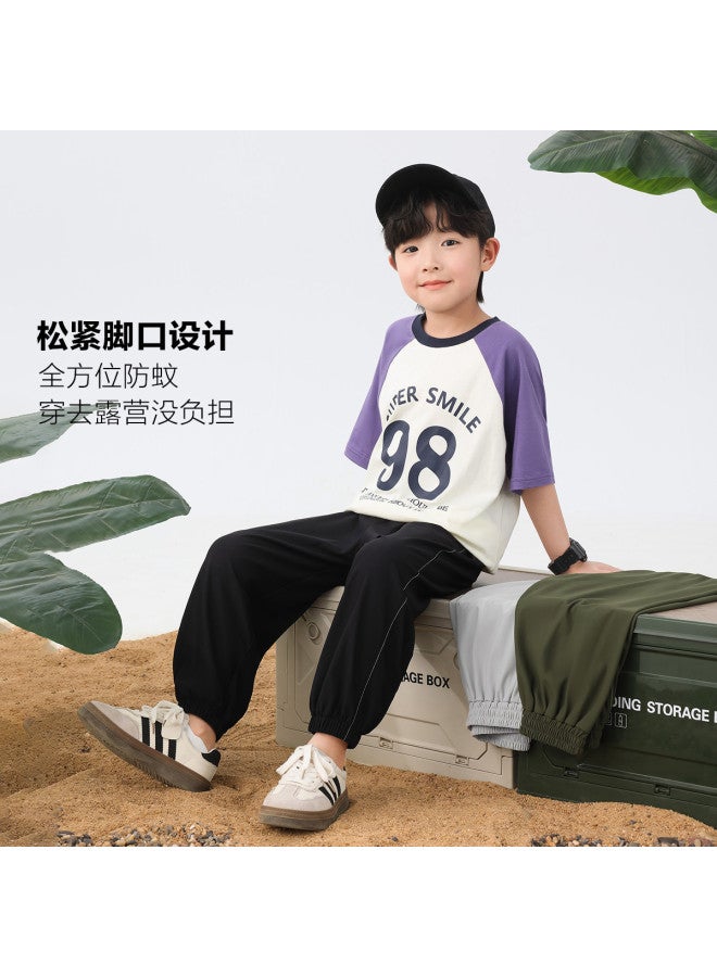 Zuoxi Boys' Pants Summer Thin Breathable Large Kids Loose Fit Sports Casual Long Pants Stylish Children Mosquito-proof Trendy Trousers - Image 4