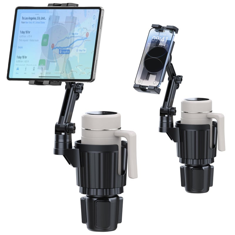 Peastrex Cup Holder Tablet Mount, Ipad Cup Holder Car Mount with Adjustable Arm for Tablet iPhone 3-11in iPad Pro Air Mini, Fire, iPhone 15, Galaxy S24 Z Fold 5 - Image 1