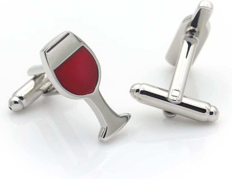 Vcufflinks Wine Bottle and Glass Cufflinks - Image 3