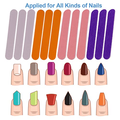 GigaGround Mini Nail Files Bulk (400 Pcs), Double Sided Emery Board Nail File for Nature Nails, Manicure Tool Set Disposable Colorful Nail File for Home Salon Use Travel Size Men Women Kids Wood Board - Image 2