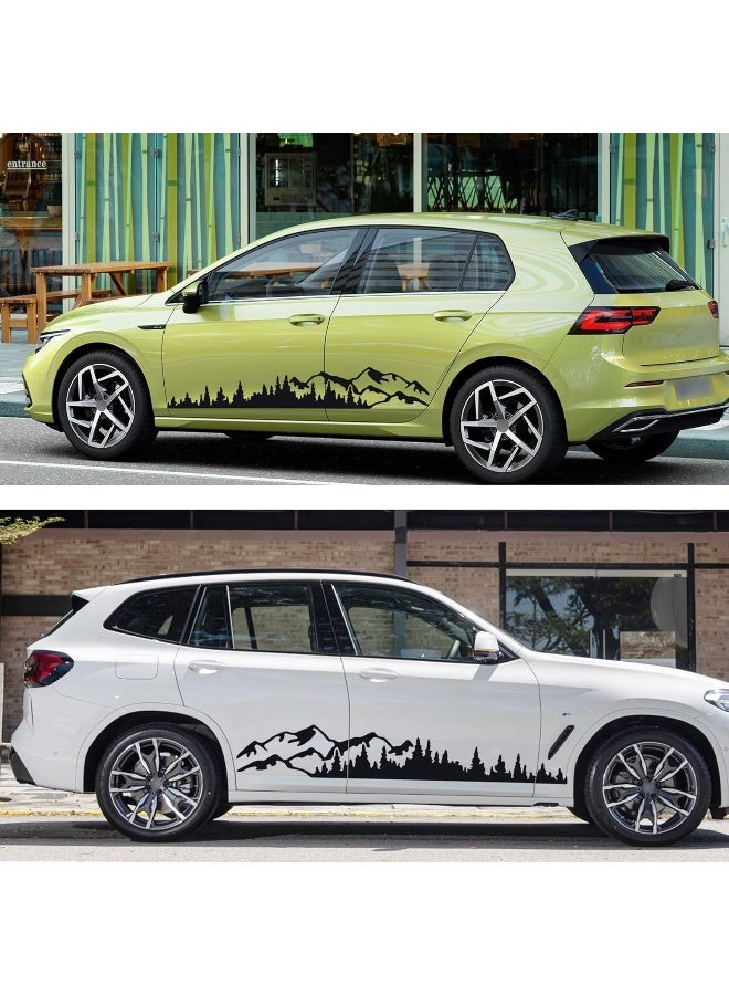TOMALL 1 Pair 77.4'' Mountain Tree Forest Vinyl Decals for Car Body Door Side Auto Mountains Graphic Stickers Decoration for SUV Off-Road Vehicles Universal Stickers Accessories (B-Black-Large) - Image 3