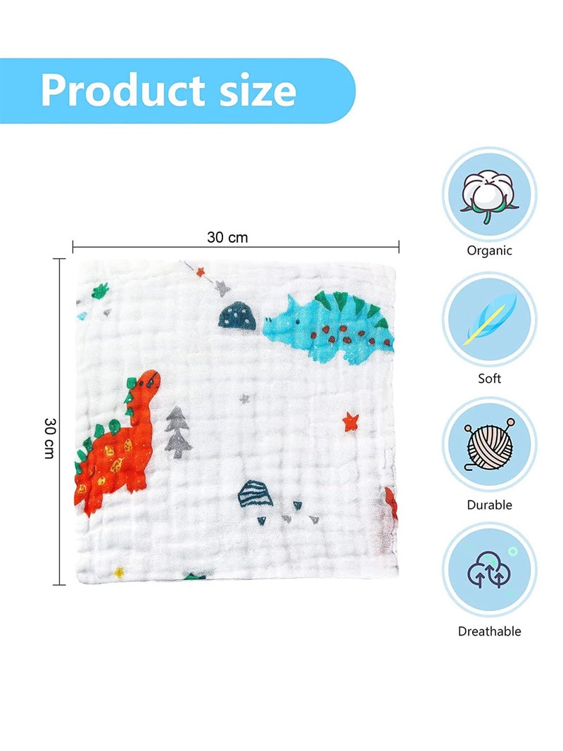 MOM'S HOME Baby Super Soft Absorbent Muslin 6 Layer Face Wipes/wash Clothes- 30X30 CM - (0-3 Years) - Pack of 5 - Image 4