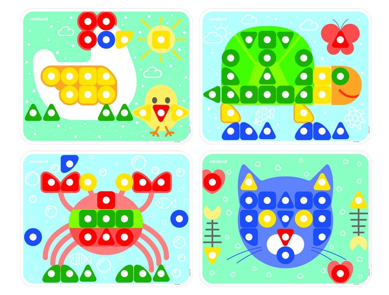 Miniland Educational - Super Pegs Pedagogical Set (64 Pieces), Multi-Color - Image 4