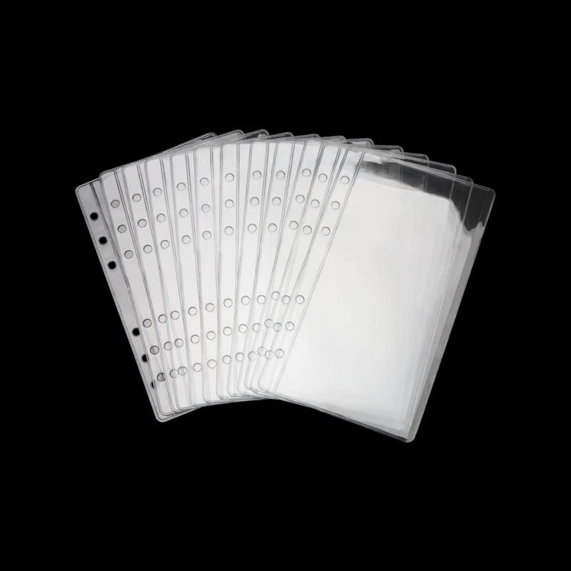 AxeWoodz A6 Binder Pockets 12pcs Clear PVC Binder Pouches 6 Holes Zipperless Side Open Cash Budget Envelopes Waterproof Document Filing Bags for A6 Binder Protectors Photos, Cash Organize - Image 1