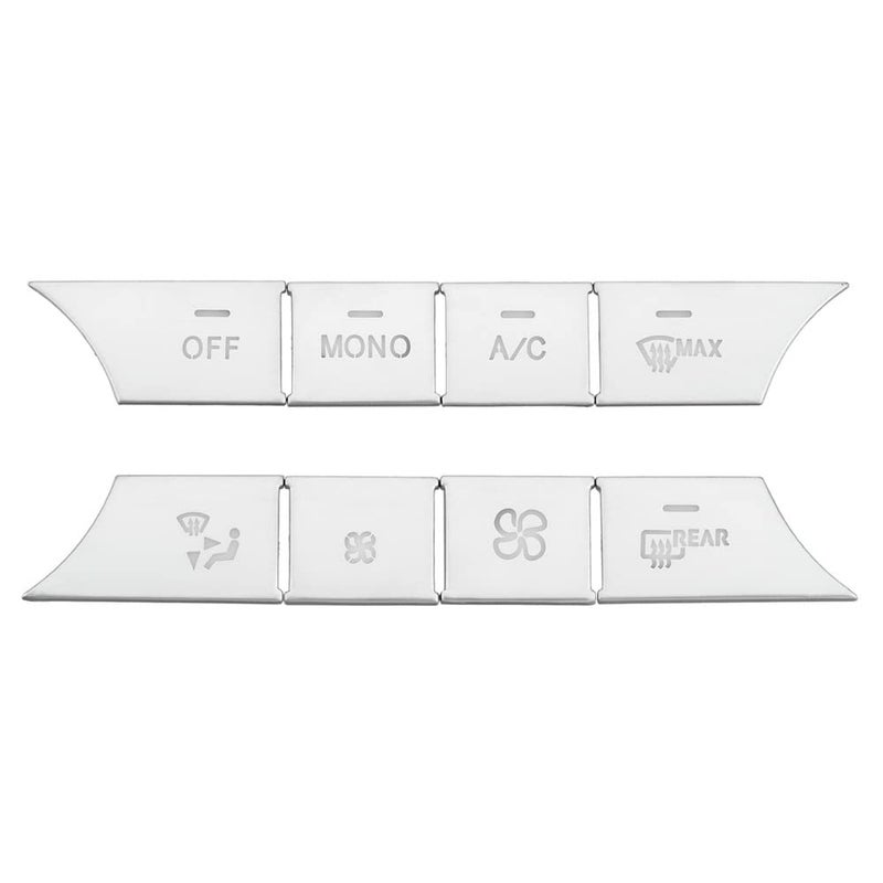 Silver Center Console Air Condition Button Decal AC Heater Climate Control Button Trim Cover Compatible with Mercedes Benz C Class W204 20072010 GLK X204 20082012Mono