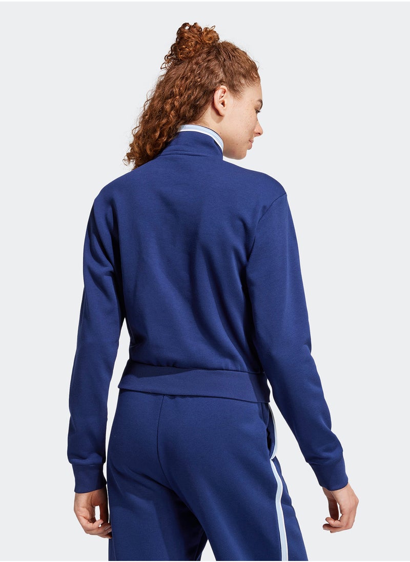 Adidas Essentials Color Pop French Terry Crop Quarter-Zip Track Jacket  - Image 2