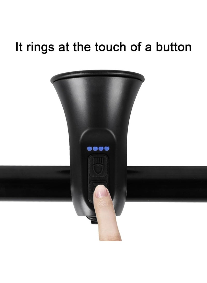 Portable Electric Horn Electric Bike Bell Loud Crisp Clear Sound Rechargeable Waterproof Anti-theft Alarm - Image 4