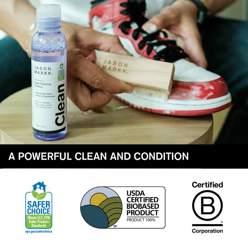 Jason Markk Deep Cleaning Solution, Shoe Cleaner, Cleans & Conditions, Sneaker Care, Ideal for Footwear, Safe for Leather, Suede, Nubuck, Cotton, Knits, 8oz - Image 2