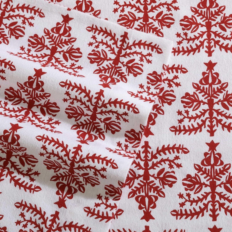 Eddie Bauer Eddie Bauer - Queen Sheets  Cotton Flannel Bedding Set  Brushed for Extra Softness  Cozy Home Decor  Oeko-Tex Certified (Jolly Trees Red  Queen)  - Image 5