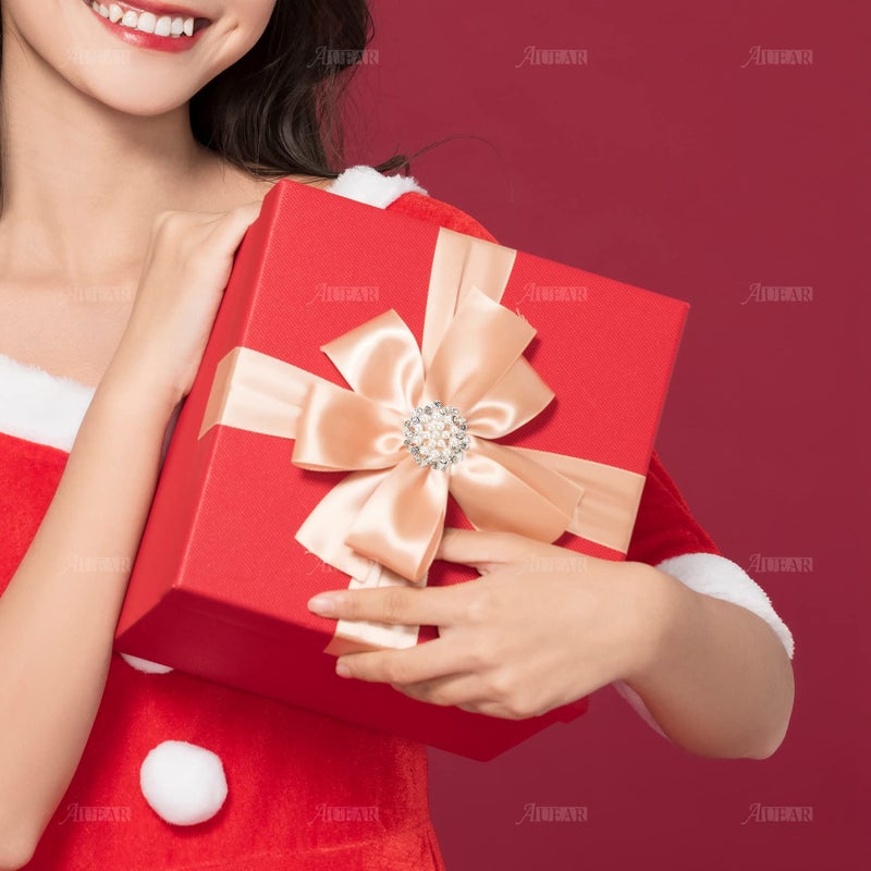 AUEAR, 15 Pack Faux Rhinestone Pearl Flower Buttons Fashion Silver Crystal Button Brooches for Jewelry Making Clothing DIY Craft - Image 4