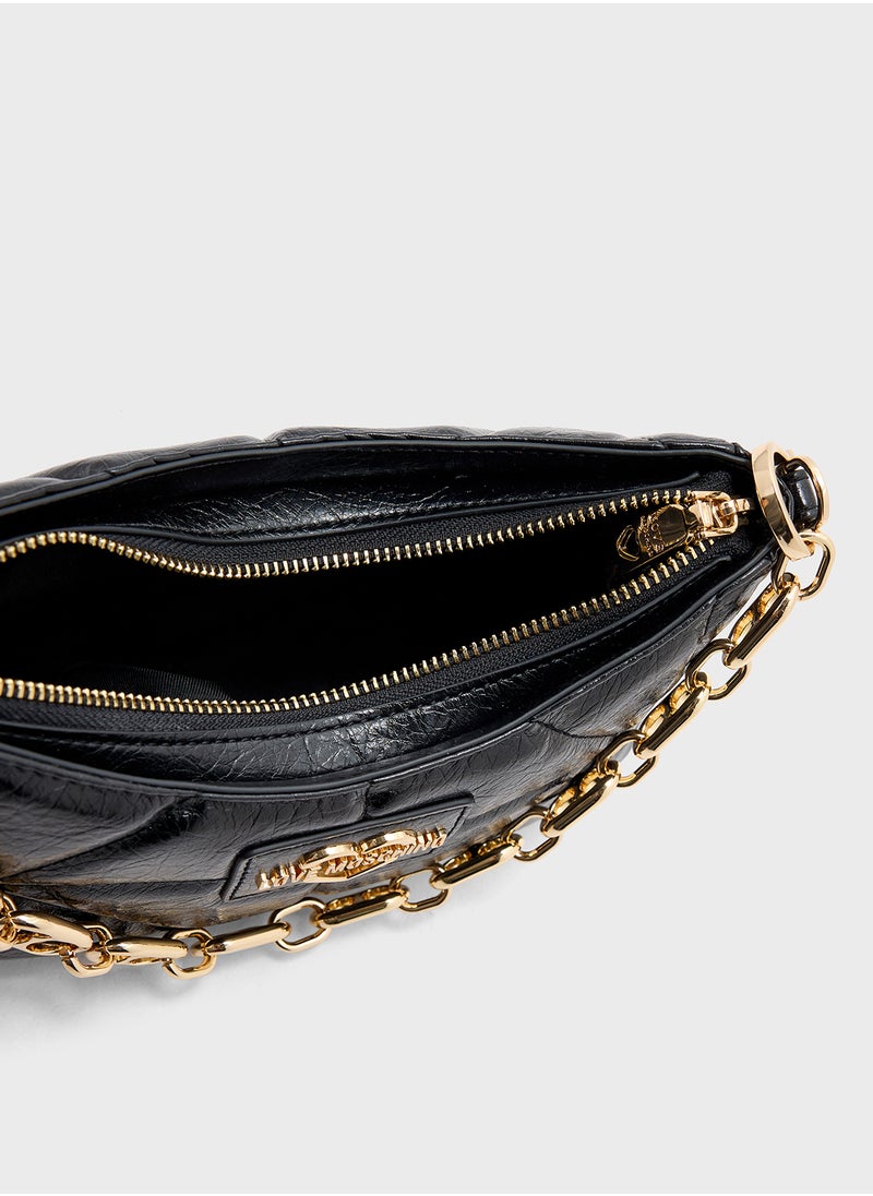 Chain Detailed Zip Over Clutche