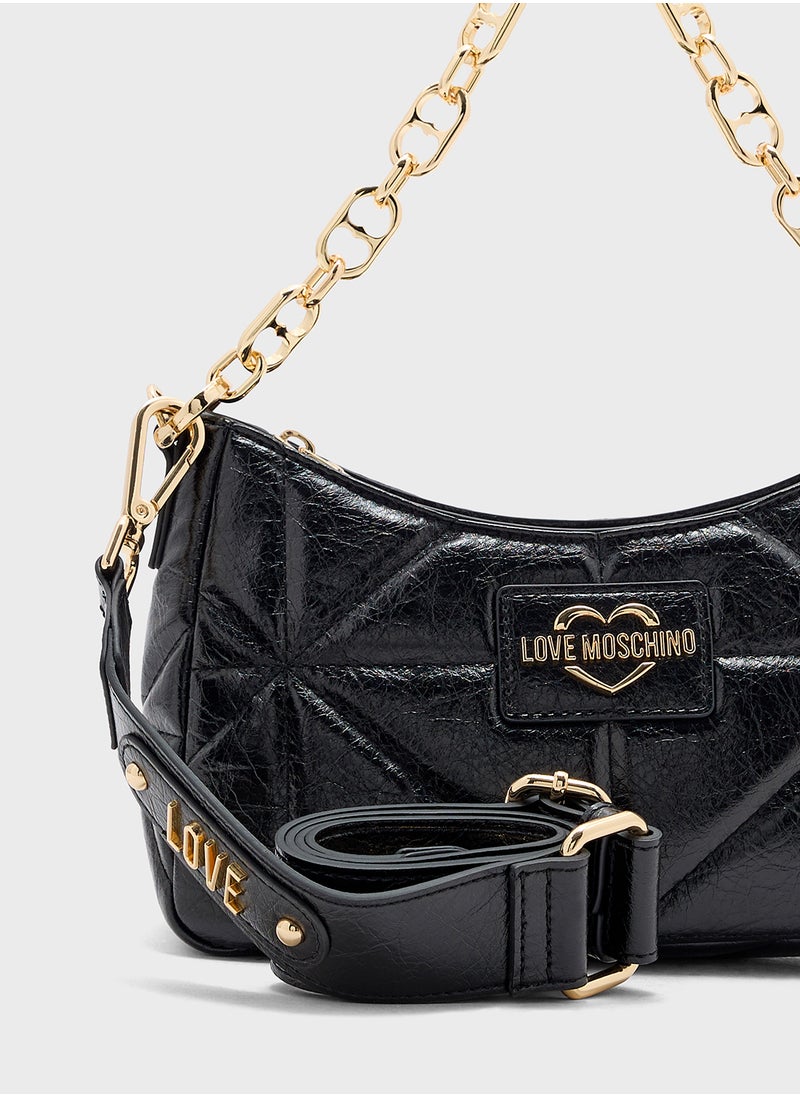 Chain Detailed Zip Over Clutche