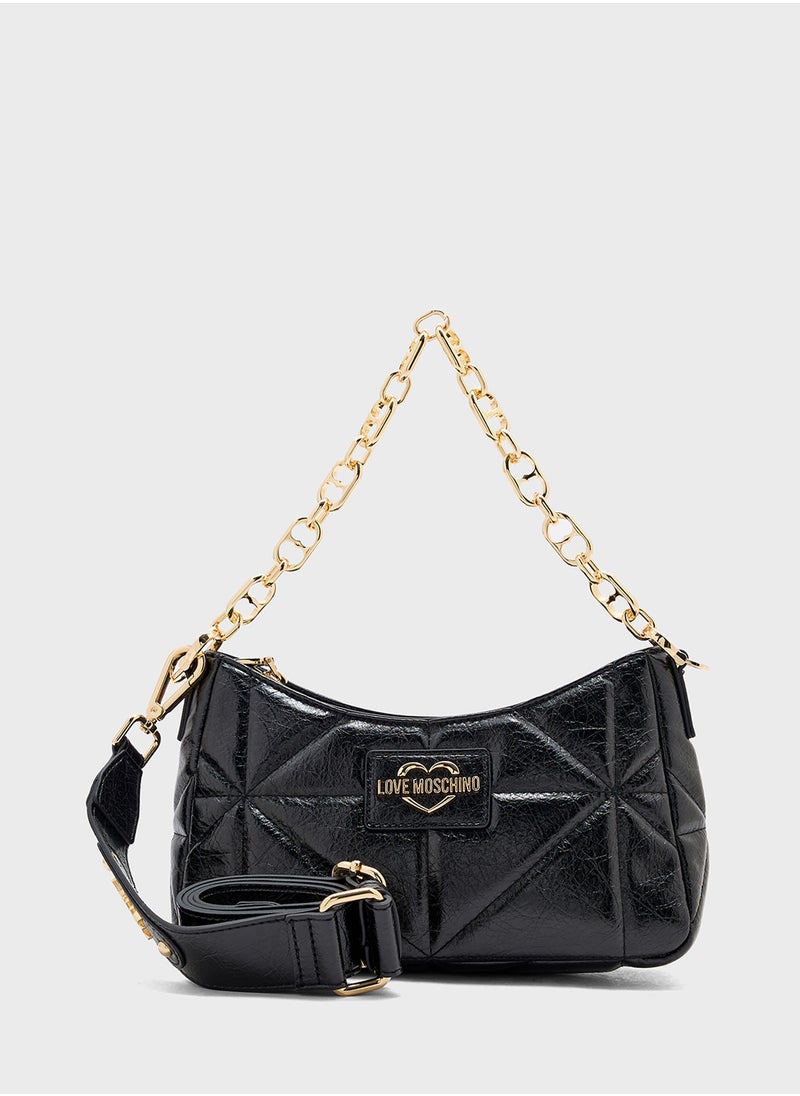 Chain Detailed Zip Over Clutche