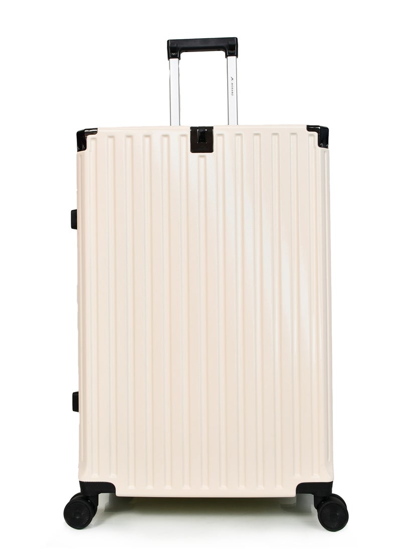MORANO Morano Women Aluminuim Travel Luggage Set of 3 Pcs, with Built-in Combination Lock, Cup Holder and Phone Holder Beige Color Sizes: 28''-24''-20'' Inches  - Image 4