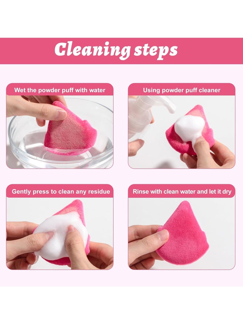 BS مول 6 Pack Triangle Powder Puff, Face Makeup Sponge Soft Triangle Powder Puffs, For Loose Powder Body Powder Cosmetic Foundation Sponge (Pink) - Image 2