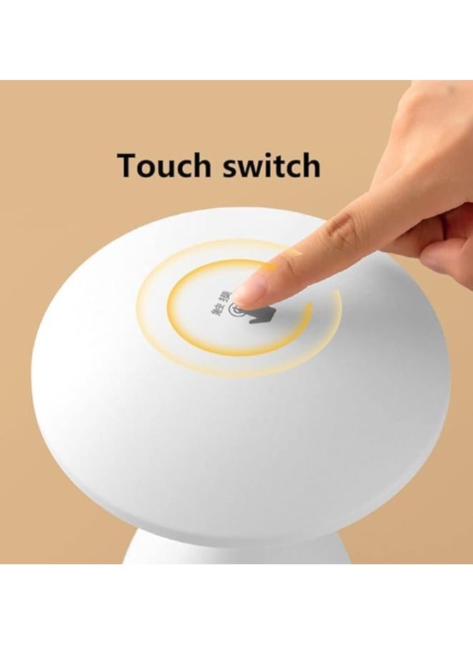 ياميم مصباح مكتب LED لاسلكي قابل لإعادة الشحن من Yameem، تحكم باللمس l مصباح ليلي على شكل فطر l مصباح ليلي لغرفة النوم وطاولة جانبية لاسلكية l مصباح طاولة دراسة قابل للتعتيم l مصباح ليلي ذو شكل فريد - Image 2