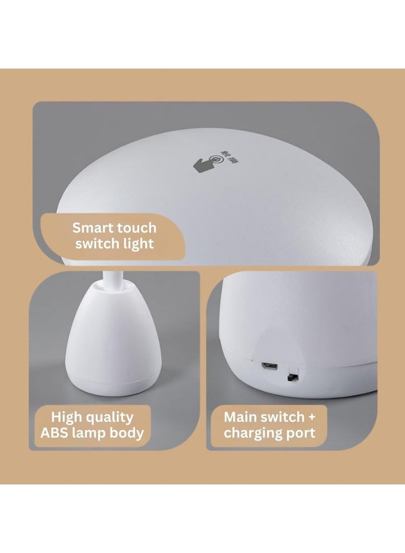 ياميم مصباح مكتب LED لاسلكي قابل لإعادة الشحن من Yameem، تحكم باللمس l مصباح ليلي على شكل فطر l مصباح ليلي لغرفة النوم وطاولة جانبية لاسلكية l مصباح طاولة دراسة قابل للتعتيم l مصباح ليلي ذو شكل فريد - Image 5