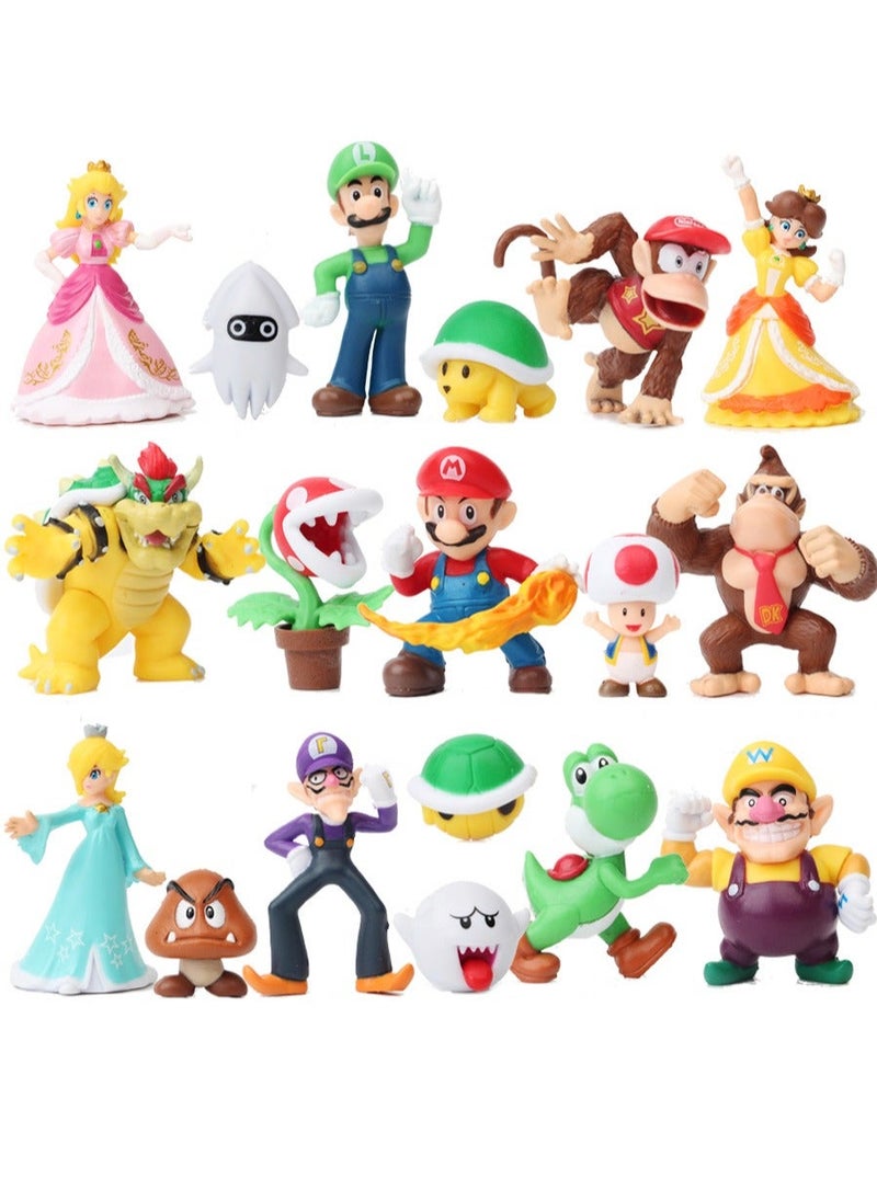 NIBEMINENT Action Figures,Mario Toys,Super Mary Figures Toys,Mario Characters，Mario Bros Princess,Turtle (18 Pack Style B)  - Image 1