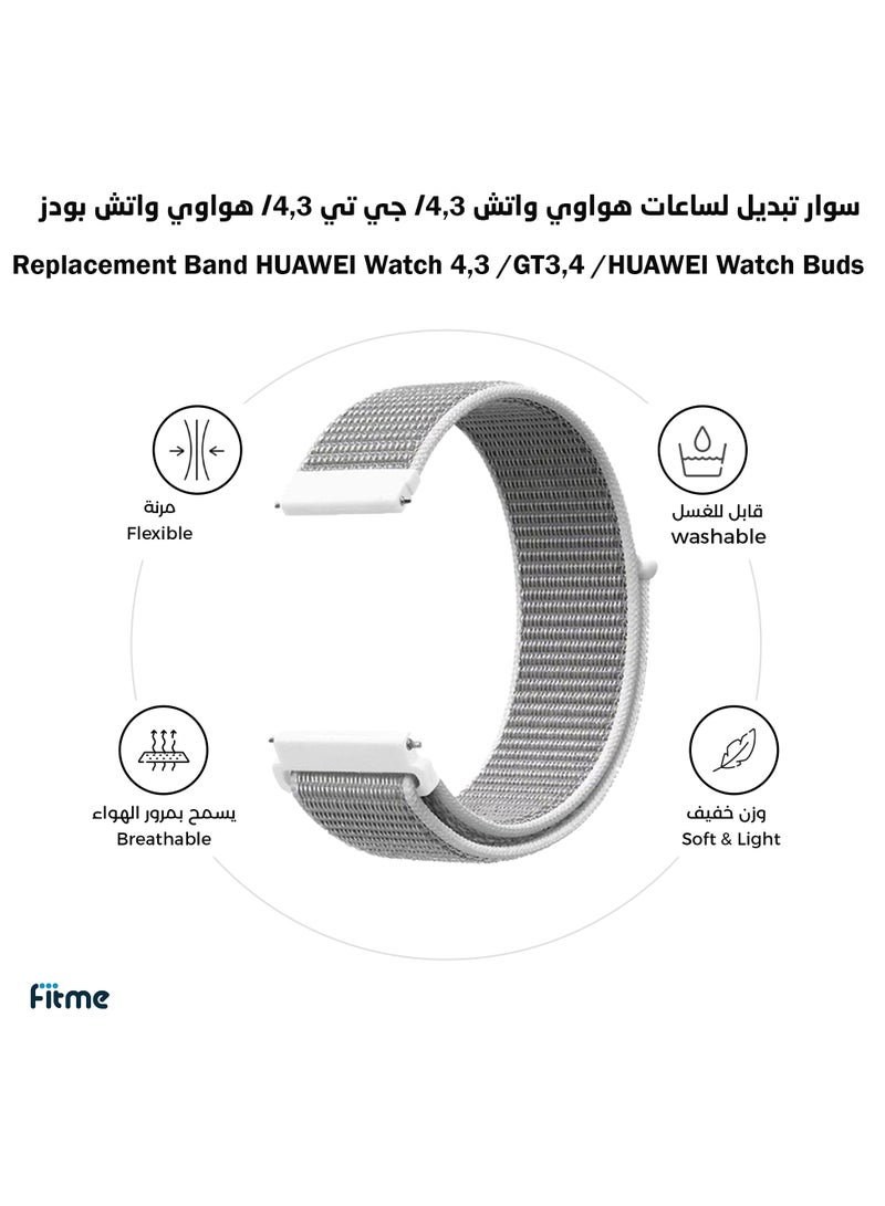 FITME Nylon loop Replacement Band For Huawei Watch 4 / Watch 4 Pro / Watch 3 / Watch 3 Pro / Watch buds - (22 mm)  - Image 1