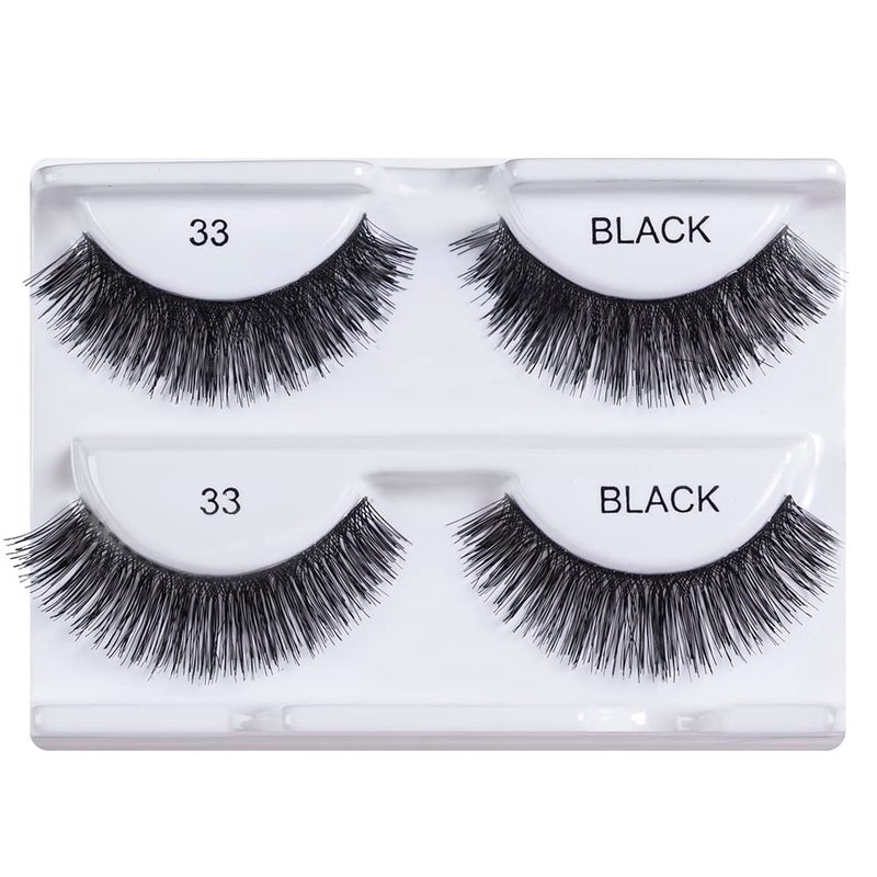 Andrea Two of a Kind False Lashes 33  Black Dramatic Full Volume Fake Eyelashes LongLasting Lash Look 4 Pack
