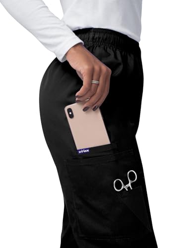 Sivvan Scrubs for Women - Drawstring Cargo Scrub Pants - S8200 - Black - M - Image 5