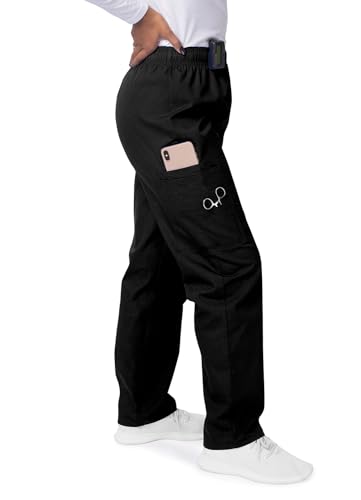 Sivvan Scrubs for Women - Drawstring Cargo Scrub Pants - S8200 - Black - M - Image 3
