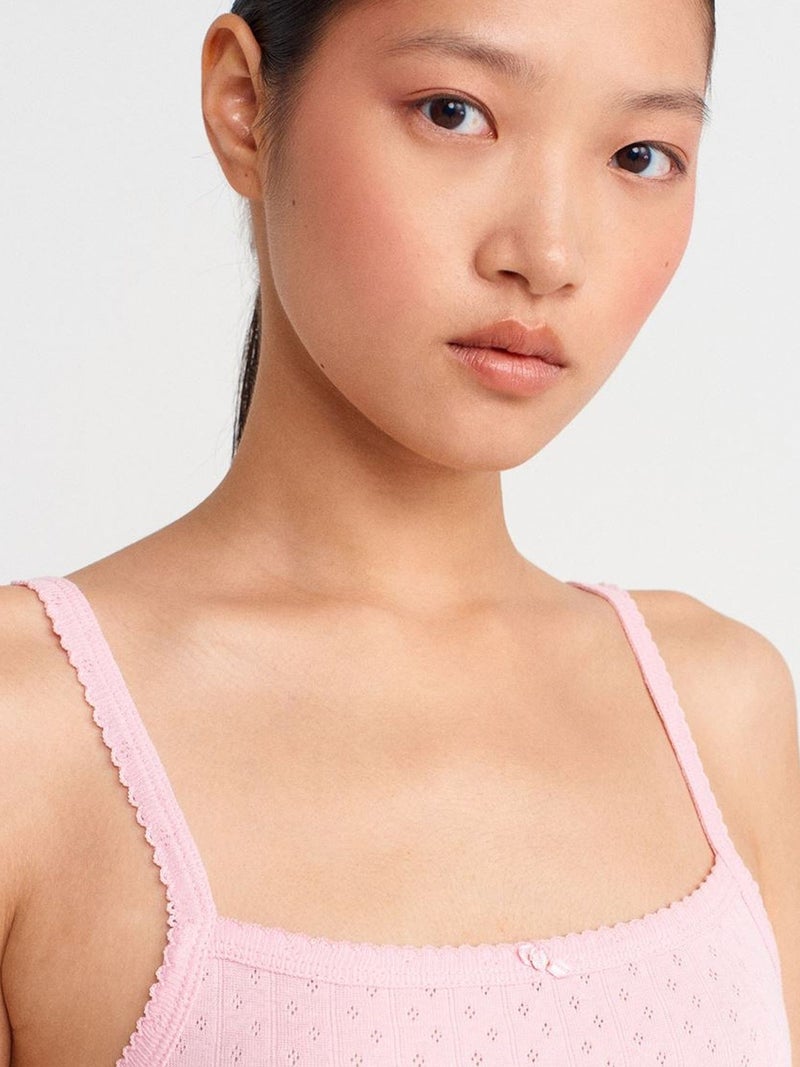 DILVIN Textured Cotton Modal Cami Blouse - Image 3
