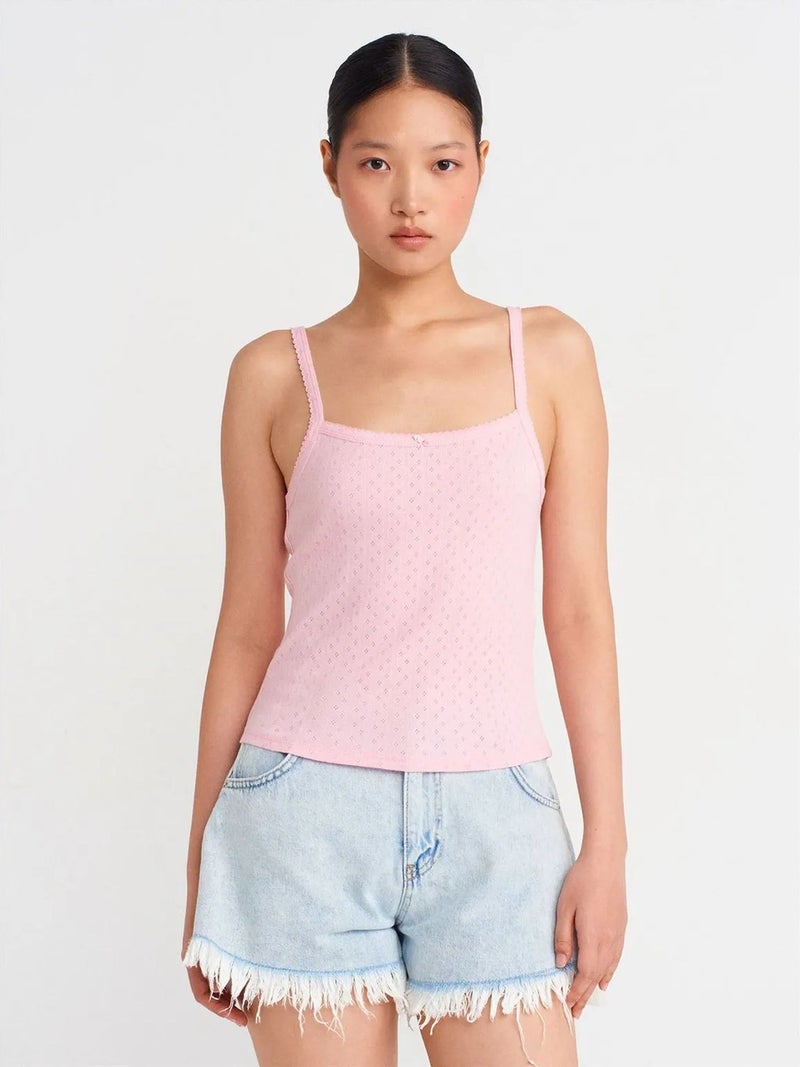 DILVIN Textured Cotton Modal Cami Blouse - Image 1