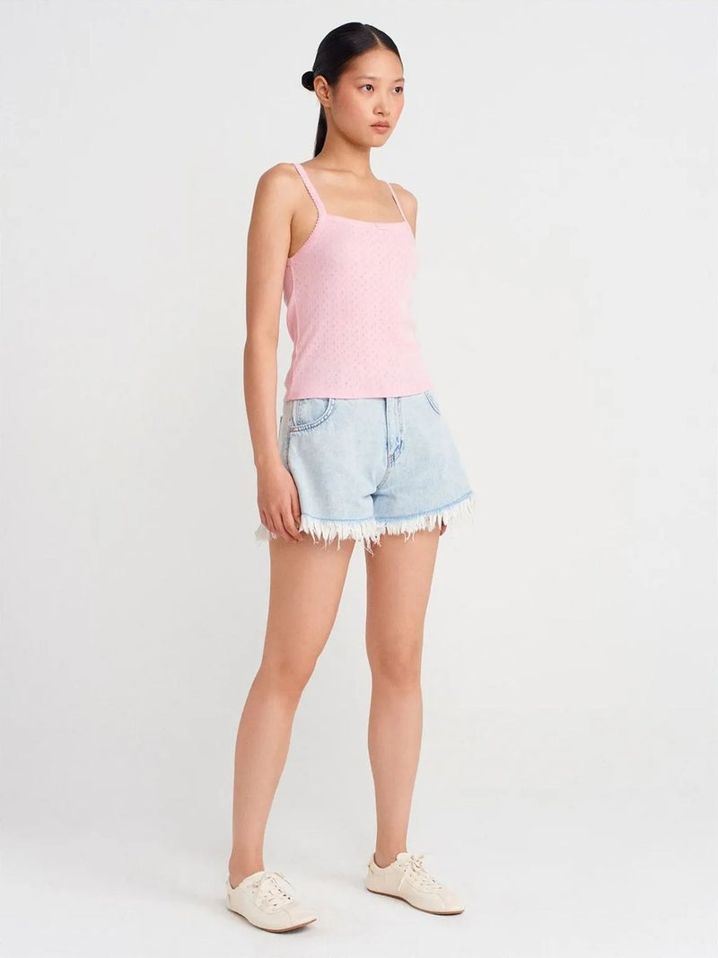 DILVIN Textured Cotton Modal Cami Blouse - Image 4