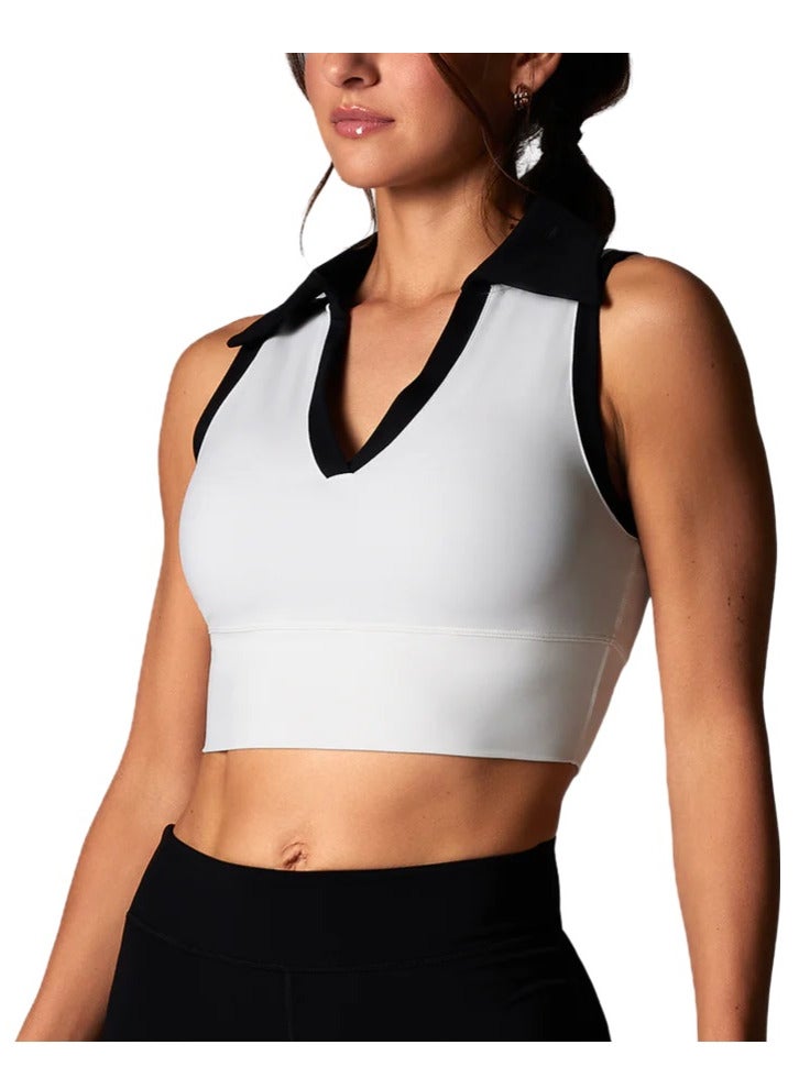 TAVI CONTRAST POLO TANK COCONUT EBONY - Image 3