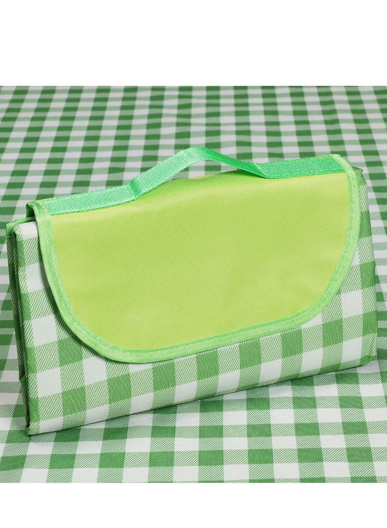 بطانية النزهة في الهواء الطلق، وسجادة رملية مقاومة للماء قابلة للطي، وبطانة نزهة كبيرة إضافية 60 بوصة × 80 بوصة للتخييم على الشاطئ، والسفر لمسافات طويلة، وحديقة العشب في الهواء الطلق (أخضر) - Image 1