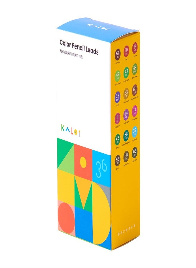 Kaco KALOR Mechanical Pencil Refills, 36 Color Set, 72 Pieces - Image 1