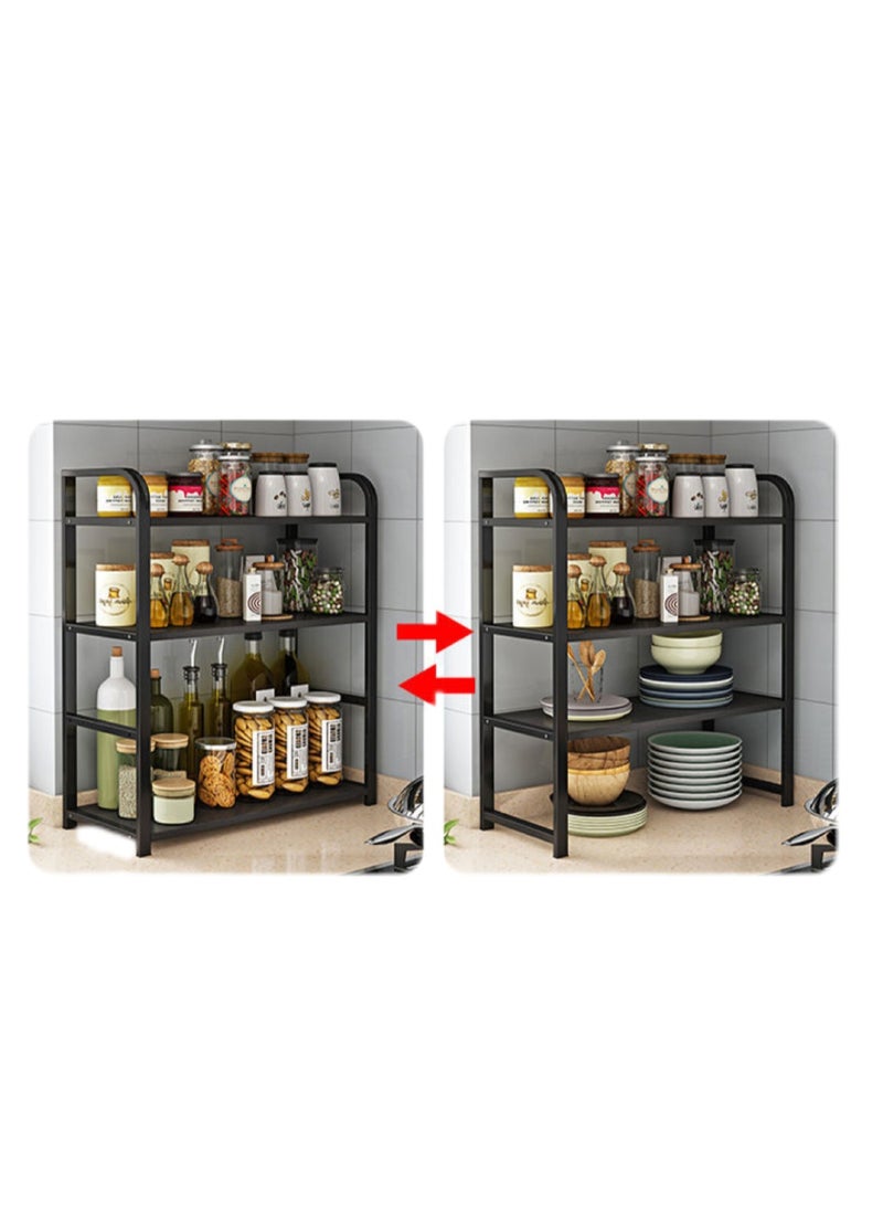 3-Tier Kitchen Storage Rack - Thickened Steel Frame (Sturdy) & Adjustable Shelves (Home Use) - Image 2