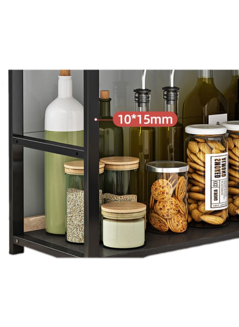 3-Tier Kitchen Storage Rack - Thickened Steel Frame (Sturdy) & Adjustable Shelves (Home Use) - Image 5