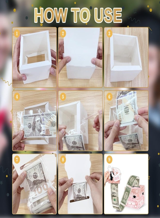 ALodr Graduation Money Box for Cash Gift, Graduation Party Gifts, Class of 2025 Money Box Pull Surprise, Graduation Money Box with Pull Out Card and Cash Holder, Graduation Money Pull Box for Boy Girl - Image 4