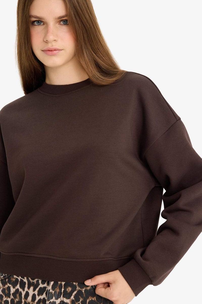 DeFacto Regular Fit Crew Neck Thick Sweatshirt - Image 4