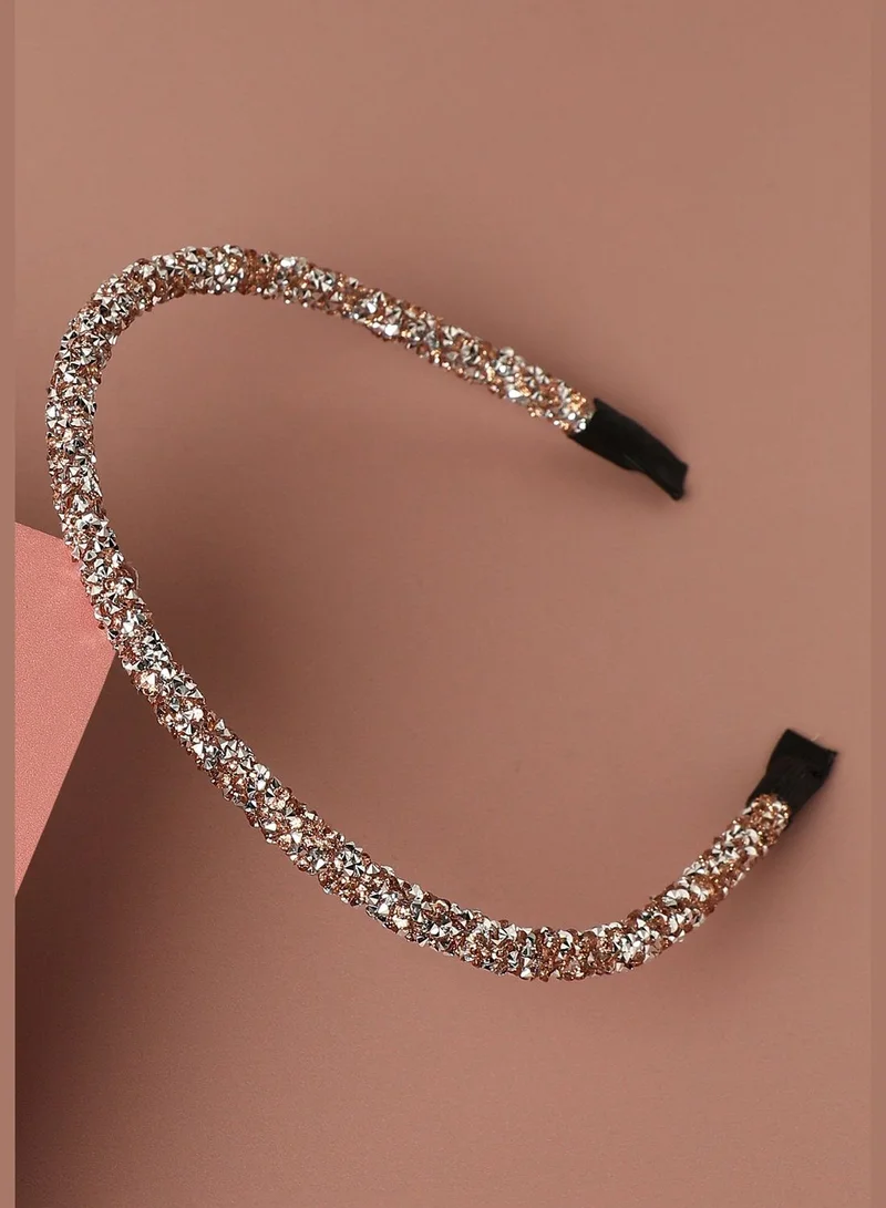 SOHI Gold Plated Designer Stone Western Wear Hair Band For Women