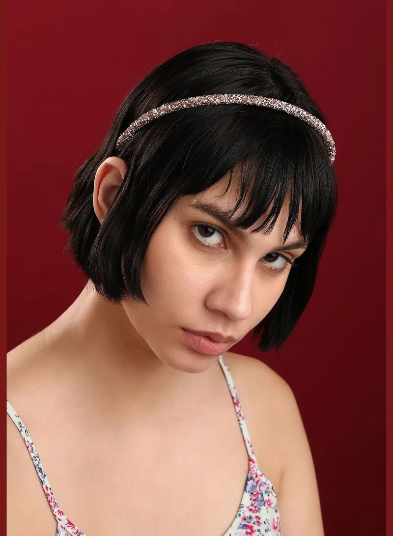 SOHI Gold Plated Designer Stone Western Wear Hair Band For Women